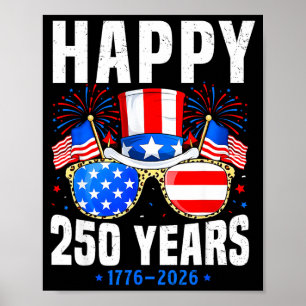 Póster Feliz 250 Años 1776 2026 Cumpleaños Para Hombres M