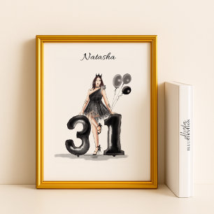 Póster feliz 31 cumpleaños,