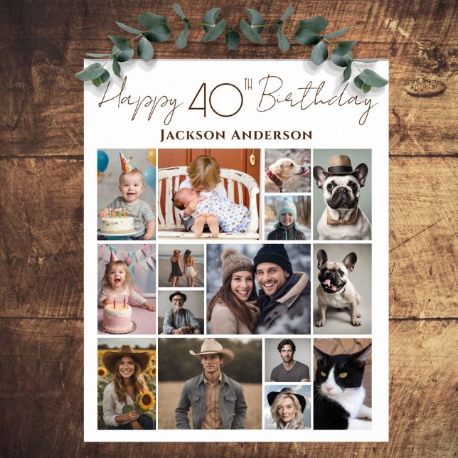 Póster Feliz 40 cumpleaños 15, foto múltiple (Subido por el creador)