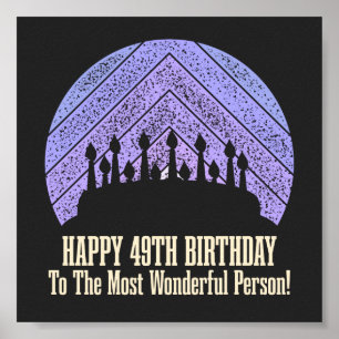 Póster Feliz 49º cumpleaños diciendo una cita