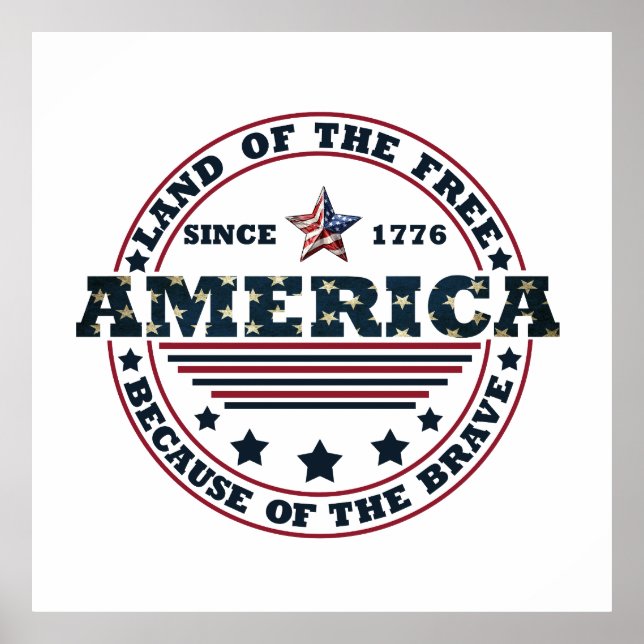 Póster Feliz 4 de julio (Frente)