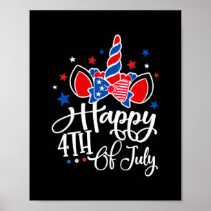 Póster Feliz 4 de julio a Estados Unidos celebrando la li