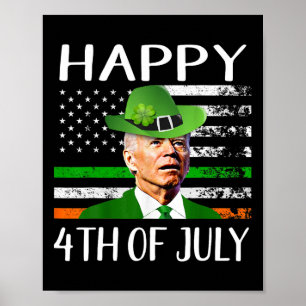 Póster Feliz 4 De Julio Confundido Gracioso Joe Biden St 