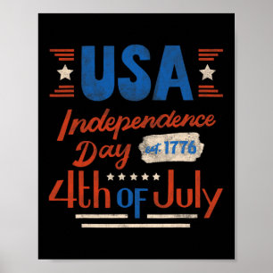 Póster Feliz 4 de julio día de la independencia de EE. UU