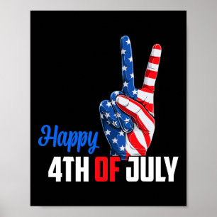 Póster Feliz 4 De Julio Día De La Independencia De Estado
