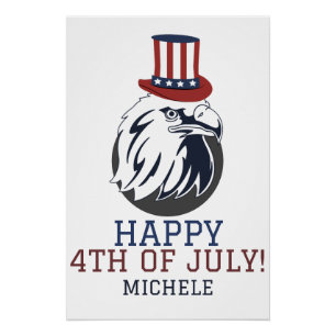 Póster Feliz 4 de julio Día de la Independencia de Estado