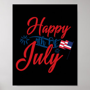 Póster Feliz 4 de julio Día de la Independencia Patriótic