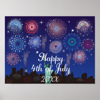 Póster Feliz 4 de julio en Nueva York