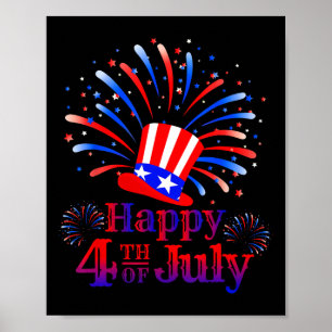Póster Feliz 4 De Julio Estados Unidos Celebrando La Libe