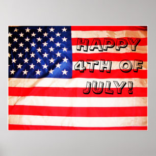 Póster FELIZ 4 DE JULIO poster DE BANDERA