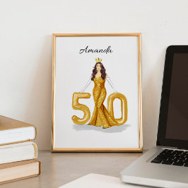 Póster feliz 50° cumpleaños