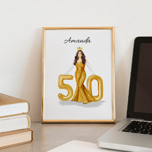 Póster feliz 50° cumpleaños