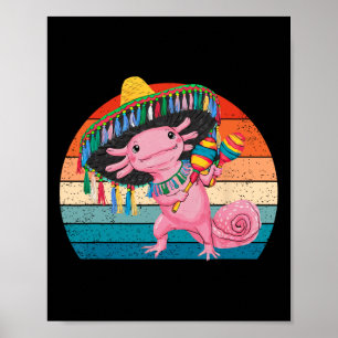 Póster Feliz 5 De Mayo Axolotl Sombrero Cinco De Mayo Gir