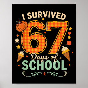 Póster Feliz 67º Día De Escuela Divertido Día De Acción D