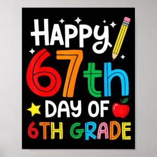 Póster Feliz 67º día del maestro de 6º grado, estudiante