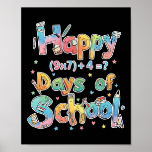 Póster Feliz 67 Días De Colegio Ecuación Matemática Profe