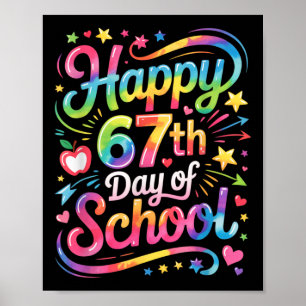 Póster Feliz 67 Días De Escuela Meme100 Día De Escuela Co