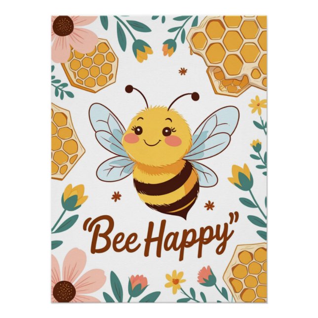 Póster Feliz Abeja (Anverso)