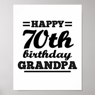 Póster feliz abuelo de 70 años
