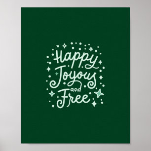 Póster Feliz, alegría, libertad, gracias, Navidades
