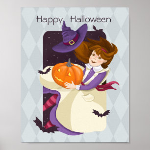 Póster Feliz Alicia de Halloween en el país de las maravi