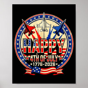 Póster Feliz americano 1776 2026 usa patriótico 4 de juli