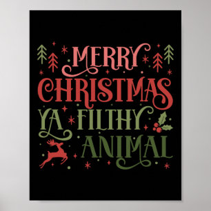 Póster Feliz animal navideño ya navideño pajama feo