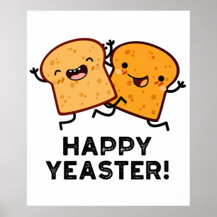 Póster Feliz año de divertidos agujeros de pan