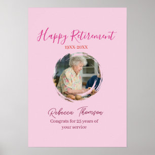 Póster Feliz año de jubilación nombre círculo foto jubila