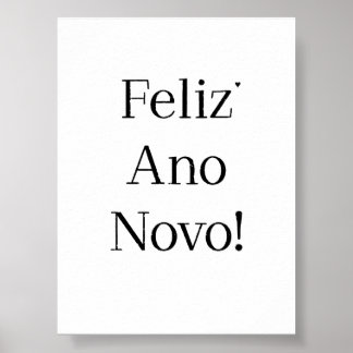 Póster Feliz Ano Novo - minimalistic typography poster