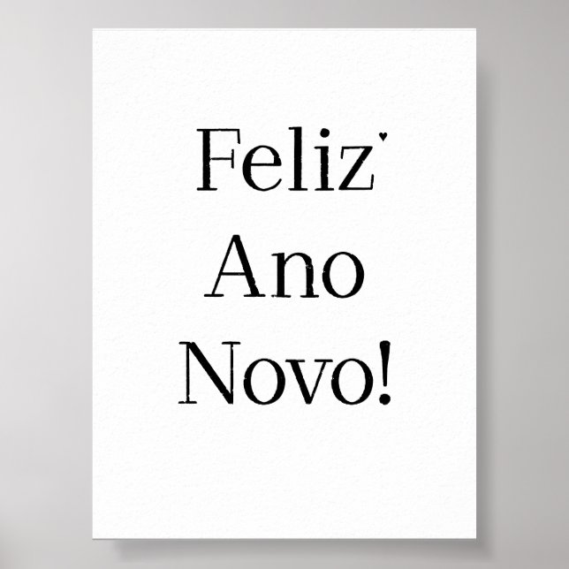 Póster Feliz Ano Novo - minimalistic typography poster (Frente)