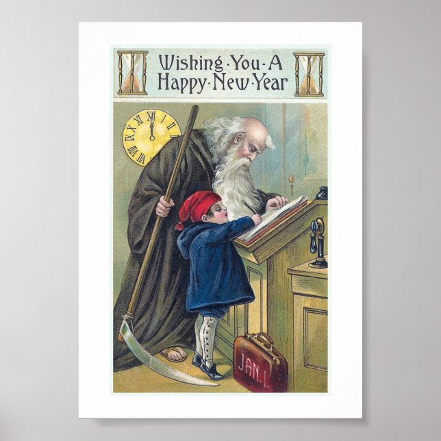 Póster "Feliz Año Nuevo" (Frente)