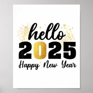 Póster Feliz Año Nuevo 2025 Fiesta Familia Amigos