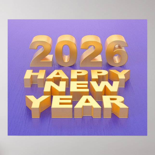 Póster Feliz Año Nuevo 2026 (Frente)