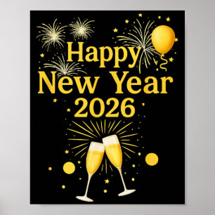 Póster Feliz Año Nuevo 2026 