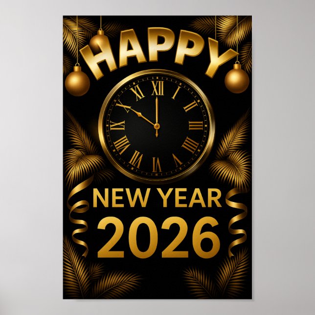 Póster "Feliz Año Nuevo 2026" (Frente)
