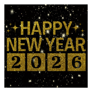 Póster Feliz Año Nuevo 2026
