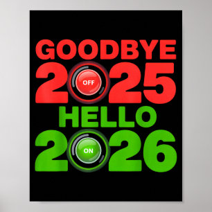 Póster Feliz Año Nuevo 2026 Adiós 2025 Hola 2026 
