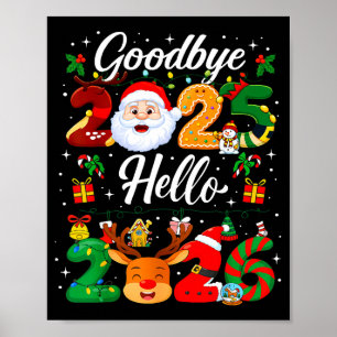Póster Feliz Año Nuevo 2026 Adiós 2025 Hola 2026