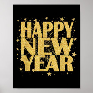 Póster Feliz Año Nuevo 2026 Cuenta regresiva de Fiestas d