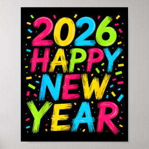 Póster Feliz Año Nuevo 2026 Cuenta regresiva para la fies