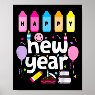 Póster Feliz Año Nuevo 2026 Fiesta de la Noche Ki