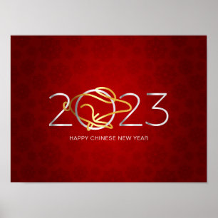 Póster Feliz Año Nuevo Chino 2023