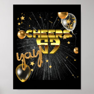 Póster Feliz Año Nuevo Con Un Ambiente De Meme De Zoomer