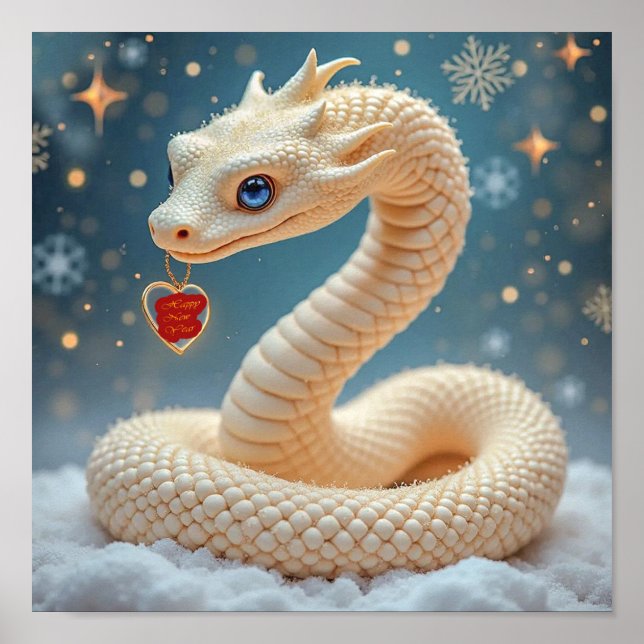 Póster Feliz Año Nuevo de la Serpiente (Frente)