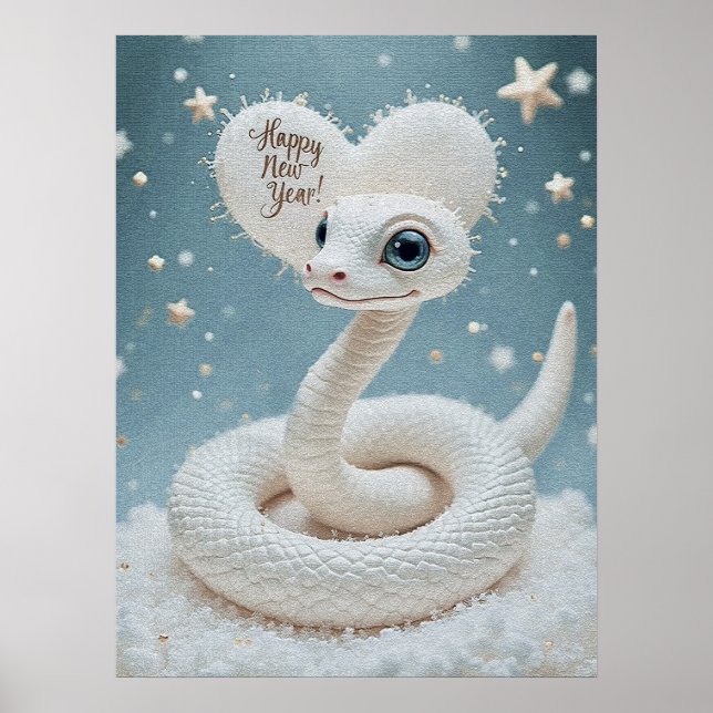 Póster Feliz Año Nuevo del Poster de la serpiente (Frente)