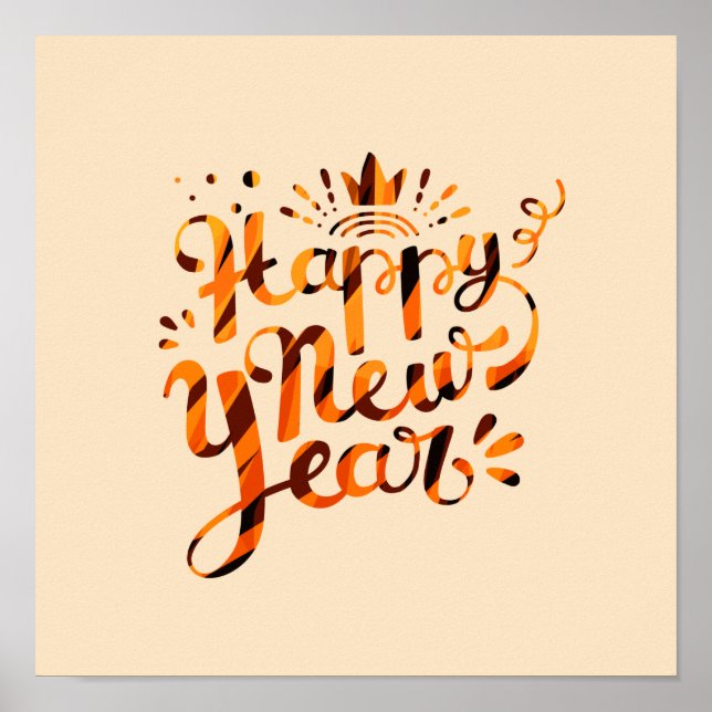 Póster Feliz Año Nuevo del Tigre (Frente)