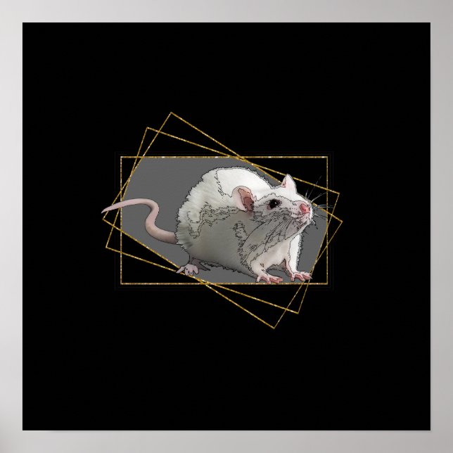 Póster feliz año nuevo, elegante, negro, dorado, 2020, añ (Frente)