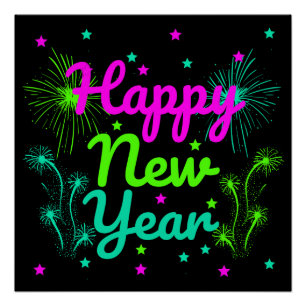 Póster Feliz Año Nuevo Fiesta