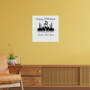 Póster Feliz año nuevo islámico del muharram